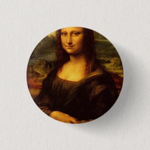 Macaron Rond 2,50 Cm Leonardo Da Vinci Mona Lisa Peinture d'Art