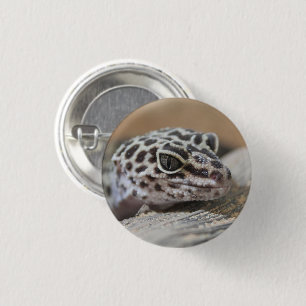 Macaron Rond 2,50 Cm Léopard Gecko Yeux Bouche visage gros