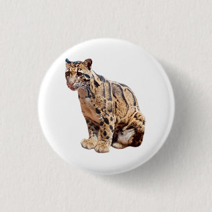 Macaron Rond 2,50 Cm léopard nébuleux photographie jungle grand félin a