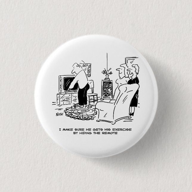 Macaron Rond 2,50 Cm L'Épouse Cache La Télécommande. Bouton amusant Bad (Devant)