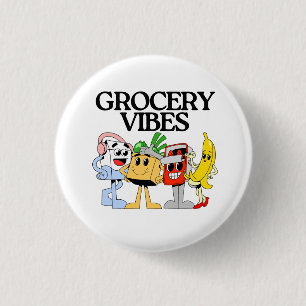 Macaron Rond 2,50 Cm L'équipe de mascottes de l'épicerie Ocha