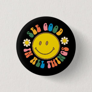 Macaron Rond 2,50 Cm les années 70 Retro Hippie Sublimation Pack