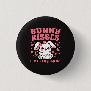 Macaron Rond 2,50 Cm Les bisous de lapin arrangent tout - Lapin mignon