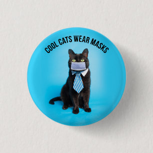 Macaron Rond 2,50 Cm Les chats Cool portent des masques