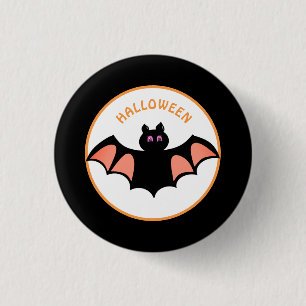 Macaron Rond 2,50 Cm Les chauves-souris Éffrayantes d'Halloween en noir