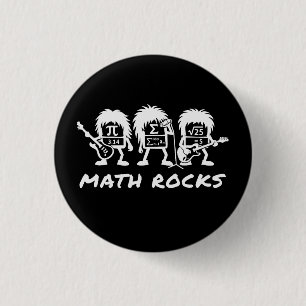 Macaron Rond 2,50 Cm Les maths, c'est rock Humour académique sur le gro