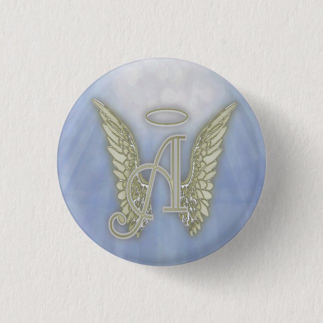 Macaron Rond 2,50 Cm Lettre A Angel Monogramme (Devant)