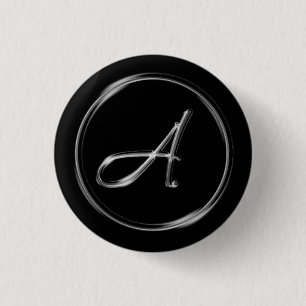 Macaron Rond 2,50 Cm "Lettre A" Monogramme