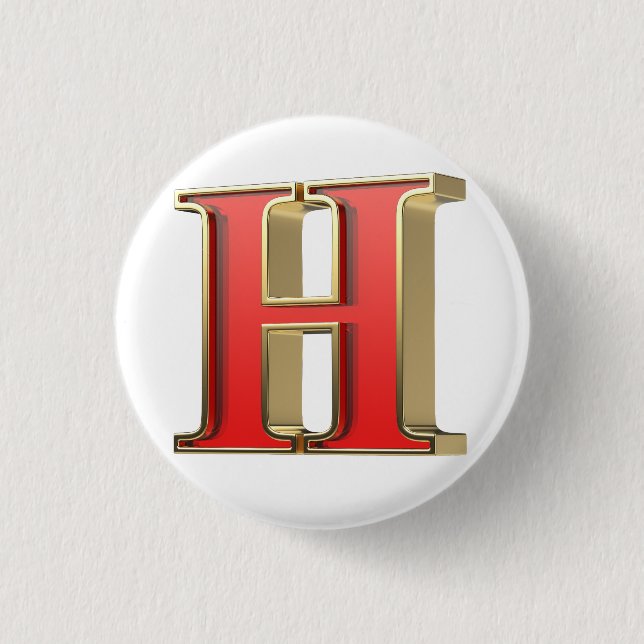 Macaron Rond 2,50 Cm Lettre en verre rouge H (Devant)