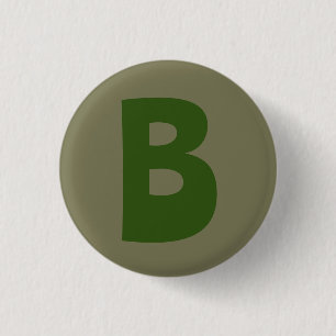 Macaron Rond 2,50 Cm LETTRE INITIALE Élégante MONOGRAPHIQUE VERT
