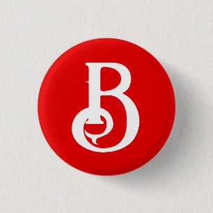 Macaron Rond 2,50 Cm LETTRE INITIALE MONOMOBILE ROUGE BLANC Classique