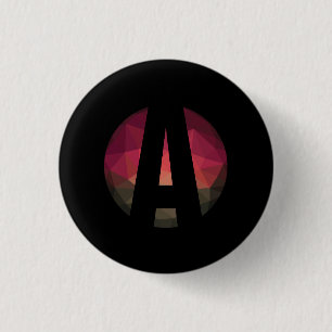 Macaron Rond 2,50 Cm Lettre monogramme rose noir moderne ombre 