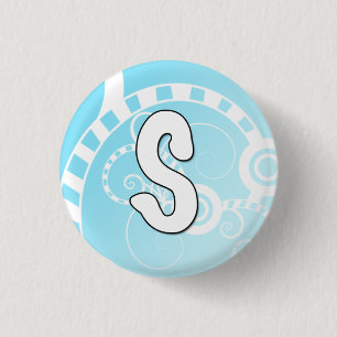 Macaron Rond 2,50 Cm Lettres des boutons d'alphabet - S