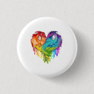 Macaron Rond 2,50 Cm Lgbt Dragon Heart Rainbow Heart Dragon Lgbt Pride