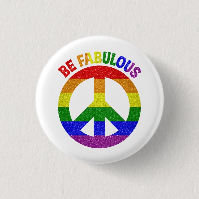Macaron Rond 2,50 Cm LGBT Soyez fabuleux (Devant)