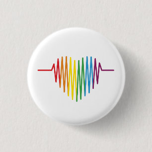 Macaron Rond 2,50 Cm LGBTQ Heartbeat