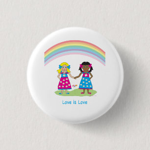 Macaron Rond 2,50 Cm LGBTQIA L'amour est amour, Fierté Arc-en-ciel fill