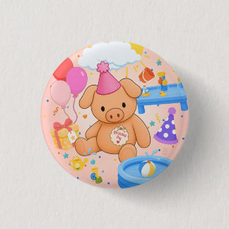 Macaron Rond 2,50 Cm L'histoire de Hamhock's Pink Splashtastic!