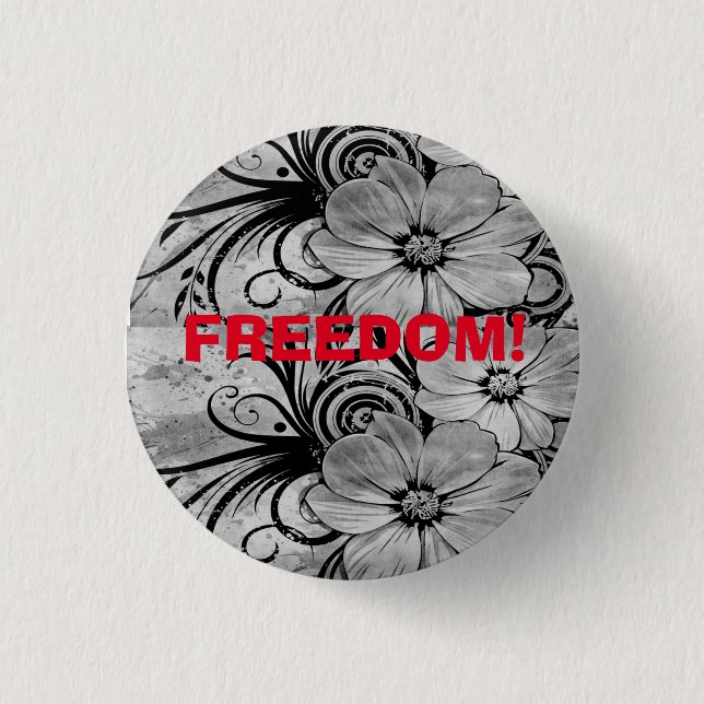 Macaron Rond 2,50 Cm Liberté ! Badge. (Devant)