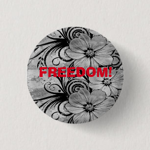 Macaron Rond 2,50 Cm Liberté ! Badge.