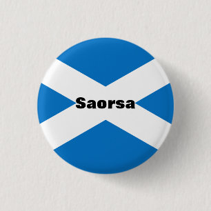 Macaron Rond 2,50 Cm Liberté gaélique Ecosse Pinback de Saorsa