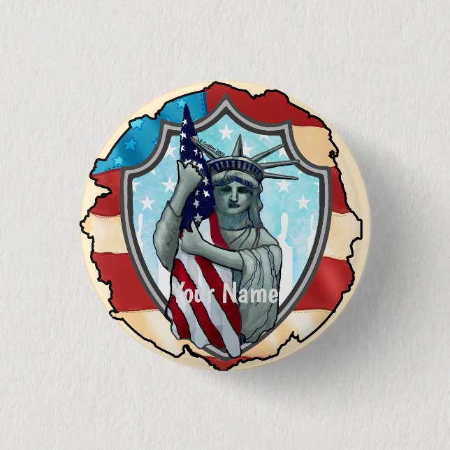 Macaron Rond 2,50 Cm Liberty USA (Devant)
