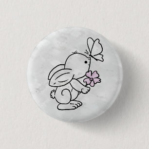 Macaron Rond 2,50 Cm Lièvre avec papillon