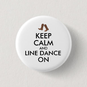 Macaron Rond 2,50 Cm Ligne Danser Cadeau Garder Calme Danseuse Cowboy B