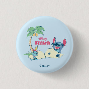 Macaron Rond 2,50 Cm Lilo & Stitch   Ohana signifie famille