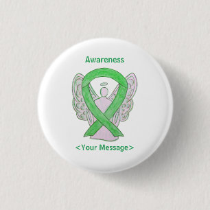 Macaron Rond 2,50 Cm Lime Green Awareness Ribbon Angle Épingle Personna