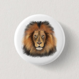 Macaron Rond 2,50 Cm lion aquarelle Leo roi safari animal jungle chat