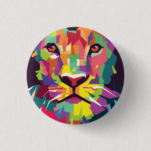 Macaron Rond 2,50 Cm Lion de Juda - Haile Selassie - Bouton Rastafari