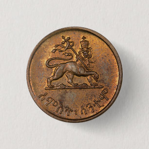 Macaron Rond 2,50 Cm Lion de Juda - Haile Selassie - Bouton Rastafari