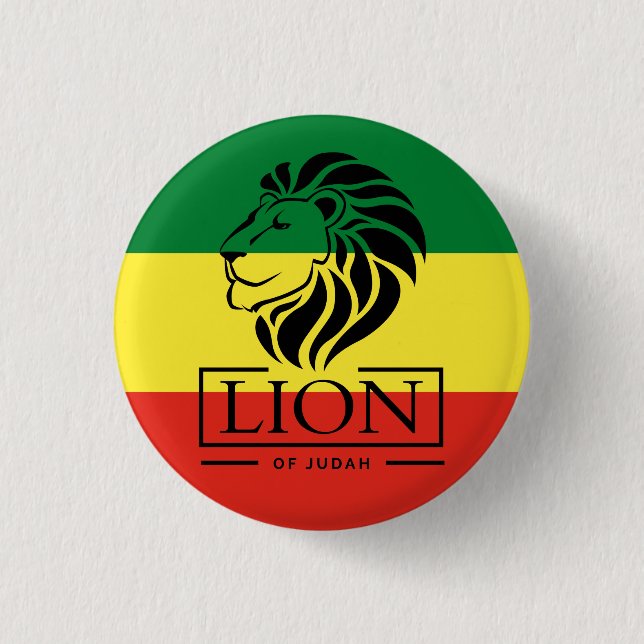 Macaron Rond 2,50 Cm Lion of Judah - Haile Selassie - Tramafari Button (Devant)