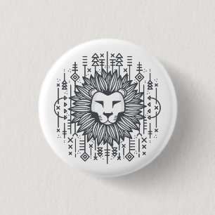 Macaron Rond 2,50 Cm Lion Tribal