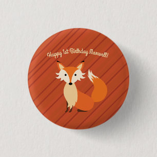 Macaron Rond 2,50 Cm Little Fox Cute Coloré 1er Anniversaire Thème de f