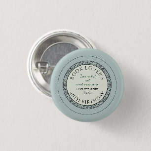 Macaron Rond 2,50 Cm Livre Lover Blue Insigne personnalisé d'anniversai