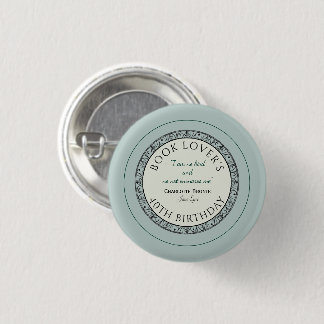 Macaron Rond 2,50 Cm Livre Lover Blue Insigne personnalisé d'anniversai