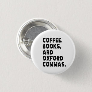 Macaron Rond 2,50 Cm Livres À Café Et Oxford Commas Cool Enseignant Drô