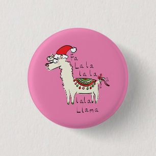 Macaron Rond 2,50 Cm Llama Cute Drôle Noël Vacances