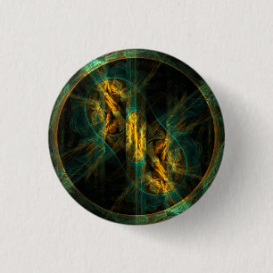 Macaron Rond 2,50 Cm L'oeil de la Jungle Bouton d'art Abstrait (rond)