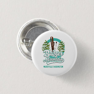 Macaron Rond 2,50 Cm logo de Badger Mountain Waterville Washington Ski
