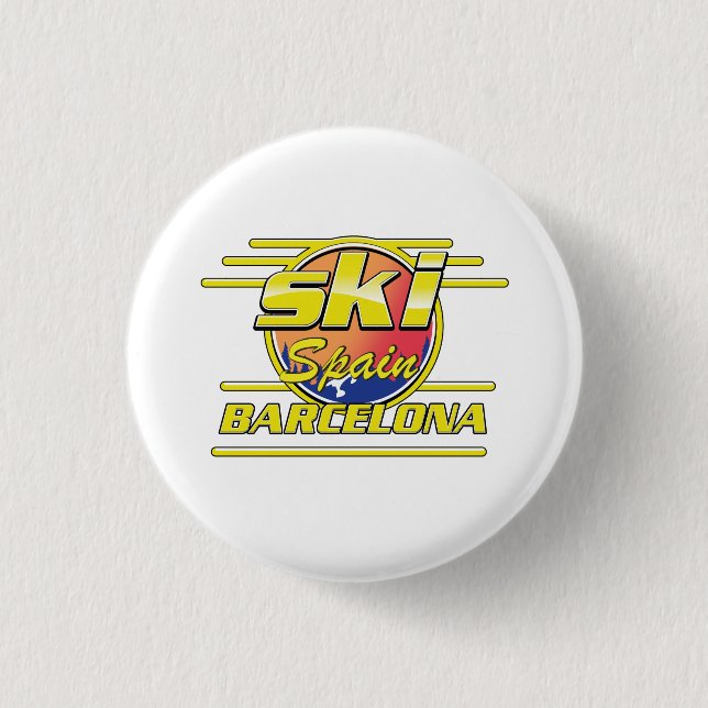 Macaron Rond 2,50 Cm Logo de Barcelone Espagne pour skier (Devant)