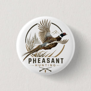 Macaron Rond 2,50 Cm Logo de chasse au faisan