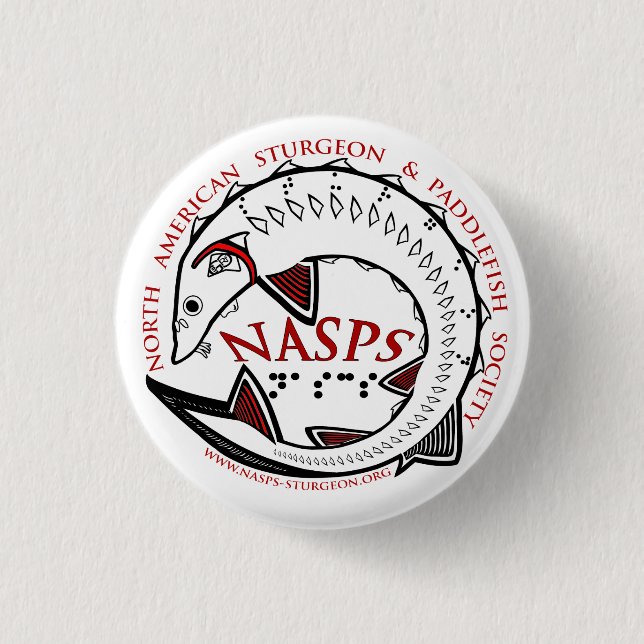 Macaron Rond 2,50 Cm Logo de NASPS Bouton-Blanc (Devant)