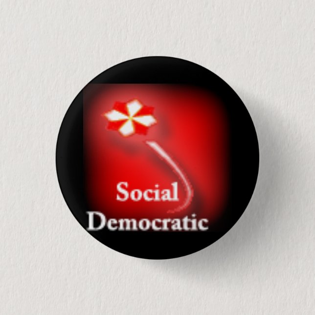 Macaron Rond 2,50 Cm Logo de parti social-démocrate (Devant)