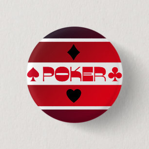 Macaron Rond 2,50 Cm Logo de poker noir rouge personnalisable T-shirt