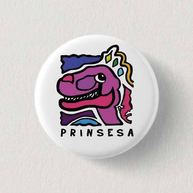 Macaron Rond 2,50 Cm Logo de Prinsesa - petit bouton (Devant)