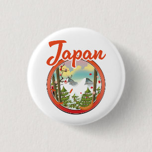 Macaron Rond 2,50 Cm logo de voyage du Japon
