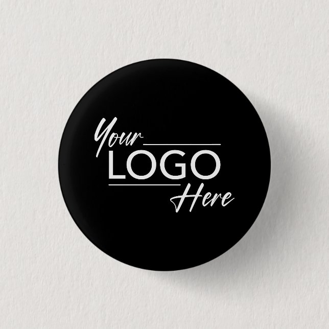 Macaron Rond 2,50 Cm Logo d'entreprise moderne noir (Devant)